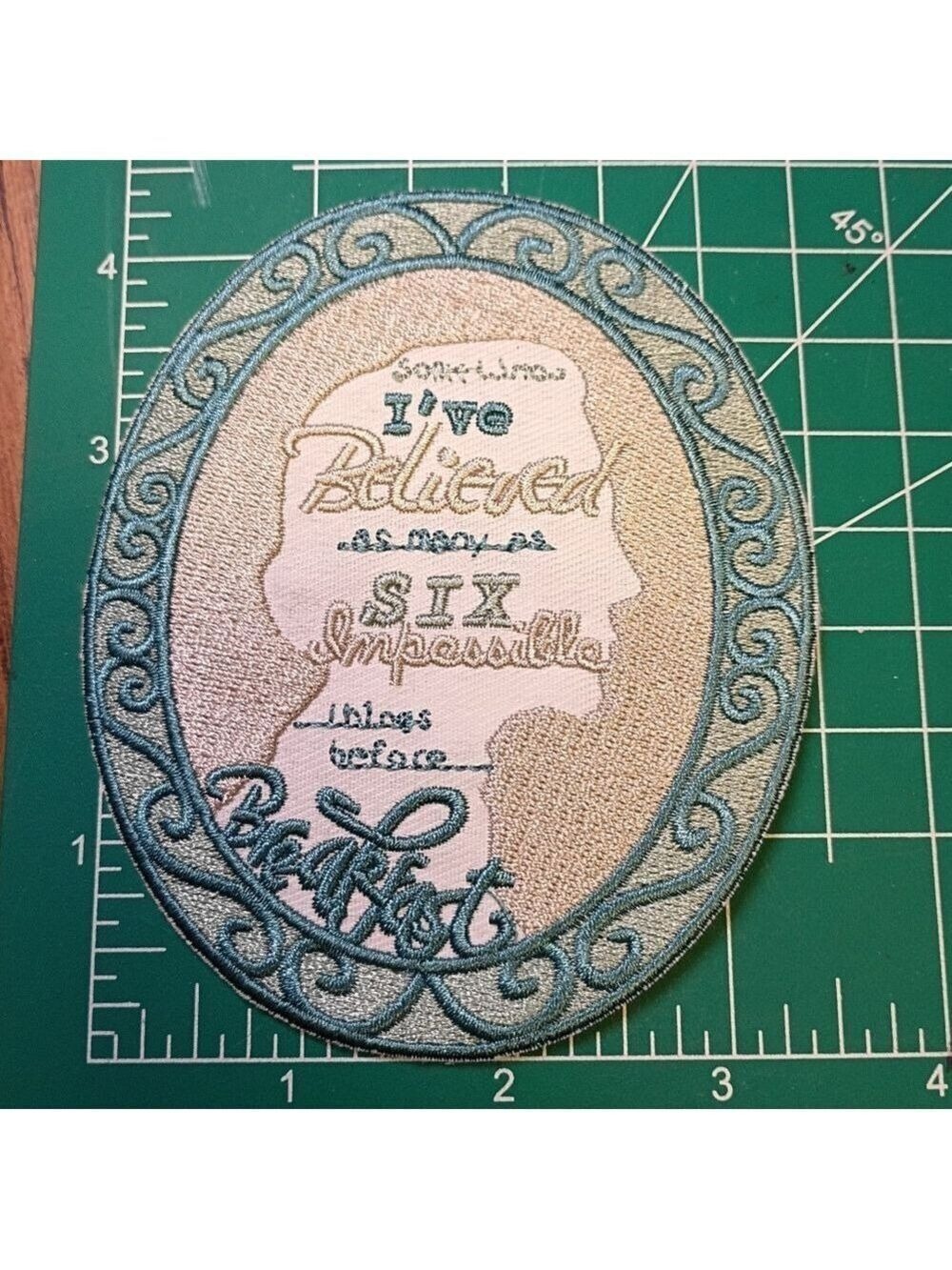 🌻 Embroidered Oval Patch with Quote